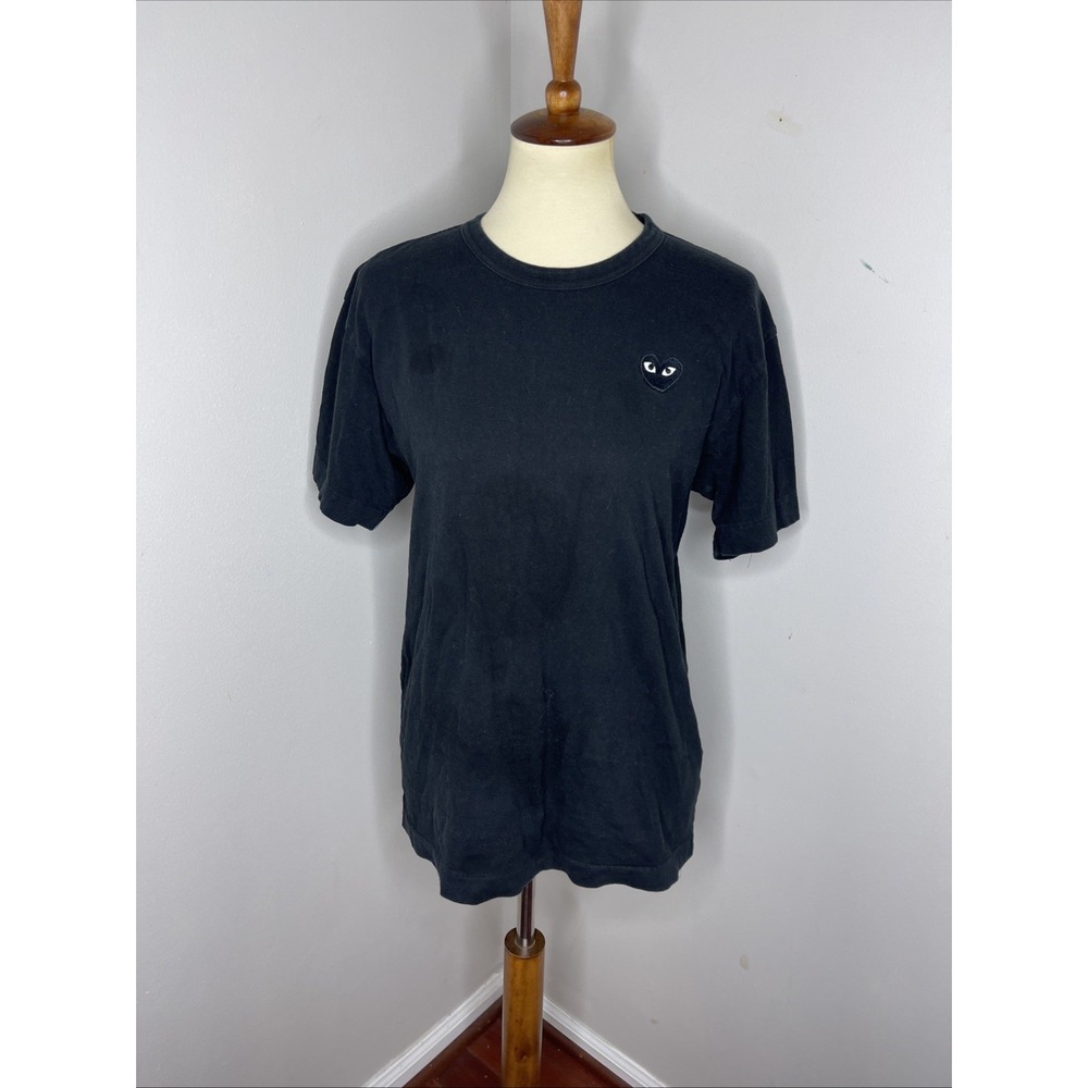 CDG Comme des Garcons Play‎ Shirt Large Black Short Sleeve Heart Single Stitch
